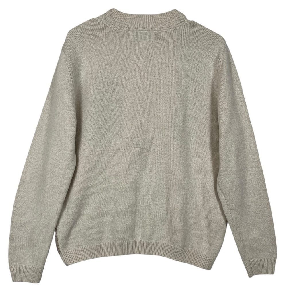 Neutral Colorblock Patchwork Knit Cottagecore Gra… - image 3